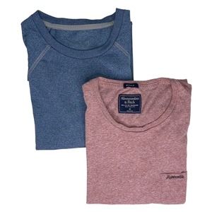 A&F (& unbranded) T-Shirts Lot of 2 Men's Sz Medium Blue Red Muscle Short Sleeve